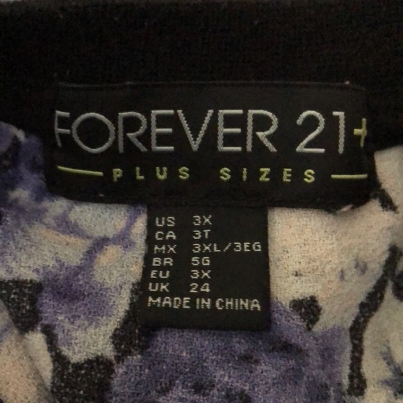 Forever21 Brooklyn Black Purple Floral Crewneck No 95 Pullover size 3X - Picture 10 of 11